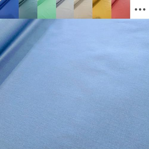 Generisch Tischdeckenstoff beschichtet - Baumwolle Stoff Meterware, wasserabweisender Baumwollstoff, abwaschbare Popeline Uni Webware *Ab 50 cm, Farbe: 006 hellblau