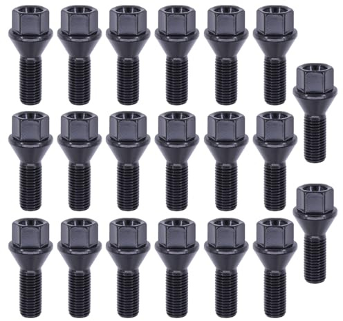 Radbolzen Radschraube Felgenbefestigung Kegelbund M12x1,5 Radmutter Radschrauben Felgenbolzen Felgenschrauben für 1er E81 E87 E82 E88 Cabrio 3er E36 Coupe 3er E46 Compact 3er E90 E92 E21 E30 Touring