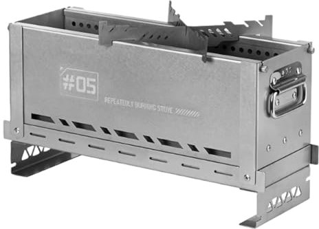 Fornello da campeggio – Forno a combustione pieghevole, attrezzatura da cucina in acciaio inox | Fornello portatile da campeggio con combustione secondaria, fornello esterno per cucinare