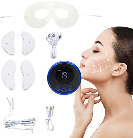 Máquina de lifting facial EMS – Masajeador facial eléctrico de estimulación muscular con tonificación de microcorriente versátil | Dispositivo de belleza anti-envejecimiento inalámbrico para la