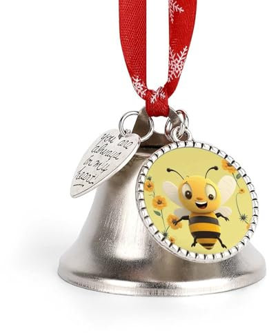 Weihnachtsglocken Hängende Klingelglocke Metall Weihnachtsschmuck Happy Bee Bell Schlitten Weihnachtsbaum Hängende Ornament Anhänger Dekorative Kuhglocken für Feiertagsdekoration