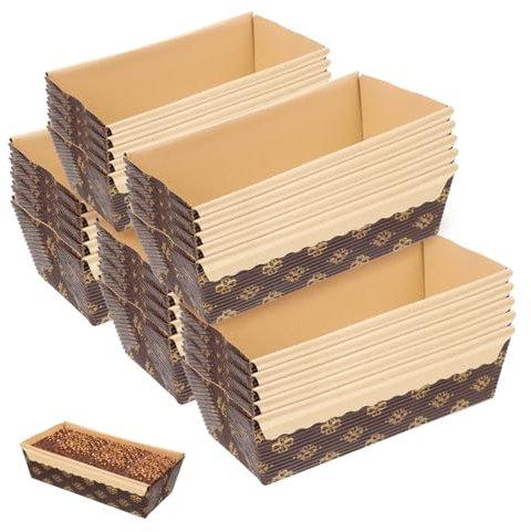 MOLUCKFU 25stücke Papier-kastenformen Zum Backen Rechteckige Einweg-kuchenförmchen Aus Backpapier Für Mousse-kuchen Party-cupcake-förmchen Kuchen-papier-tabletts