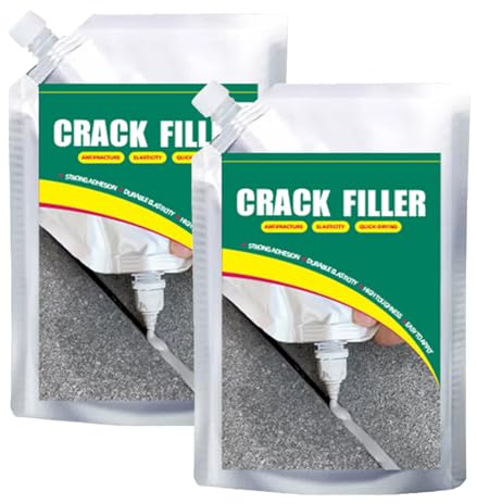 Riempitivo per Crepe di Cemento - 2 Pezzi Sigillante per Calcestruzzo, Riempitivo per Crepe Sull'asfalto, Sigillante per Crack di Piastrelle, Soluzione Riparazione Cemento per Vialetti Tetti Pavimenti