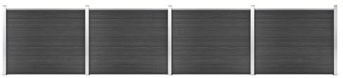 LAPOOH Fence Panel Set WPC 699x146 cm Grey,Garden Fence Panels,Fence Panel WPC,Composite Fence Panels-3070457