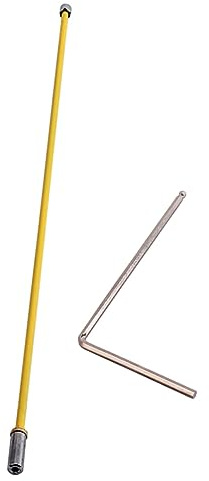 Gelber 2-wege Halsstab 490mm für Gitarre mit Schraubenschlüssel | Metallausführung, Leicht und Tragbar, für Gitarrenbau oder Reparaturen, Inklusive Werkzeug