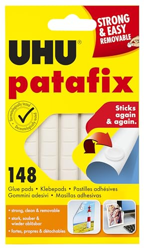 UHU PATAFIX Originale - Pastiglie adesive pretagliate Riposizionabili Bianco 148 pastiglie