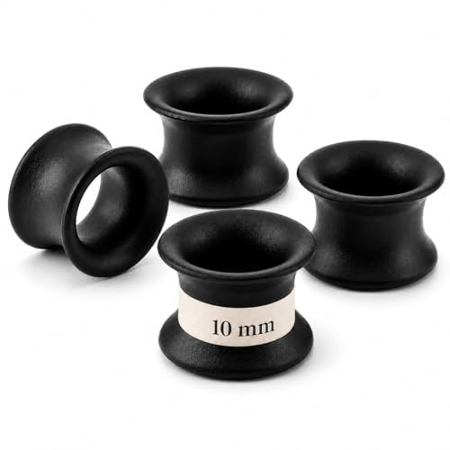 Fellisimo Silikon Ohr Tunnel 10 mm, 6mm, 8mm, 12mm – Schwarz – Weicher Silikon Plug/Tunnel – Komfort, Stabiler Halt, Pflegeleicht – für Geweitete Ohren – Double Flared