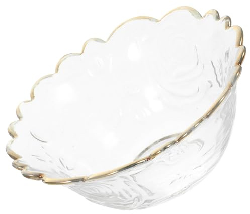 UTHCLO Ciotola Dessert in Vetro Bordo Rosa, Stile Giapponese 1 Pz | Dolci, Zucchero e Frutta, Uso Domestico, Semplice da Pulire, Facile da Usare, Finitura Delicata