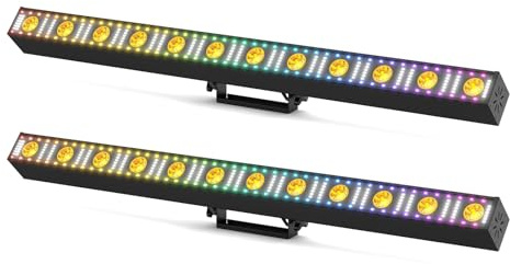 2 pezzi 200W 12 LED RGB Strobe Beam Wall Washer Light, DMX512 5/14/73 CH Controllo vocale for matrimoni Illuminazione commerciale