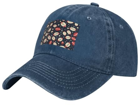 HJFCZH Casquette de baseball noire pour adulte avec impression de football américain pour homme et femme Confort réglable