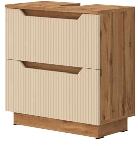 Vicco Waschbeckenunterschrank Lotta, Cashmere, 59.8 x 62.5 cm | mit 2 Schubladen, zur Montage unter handelsüblichen Waschbecken geeignet