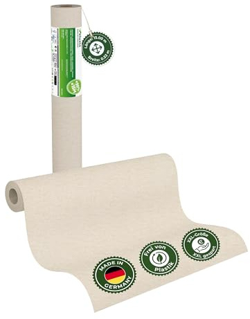 Veluxis® Papier peint intissé lisse UNI, rouleau XXL 15 m x 0,53 m, ivoire – Mat et légèrement texturé – Très lavable et résistant aux chocs – Fabriqué en Allemagne