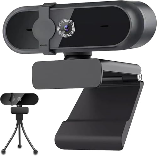 with Microphone1080P FHD Webcams,for Online Calling/Conferencing/Streaming | Plug and Play USB Web Camera,with Privacy Cover & Webcam Tripod Stand,making it an ideal webcam for laptops and PCs.