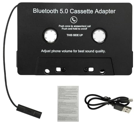 Lettore di cassette - Adattatore per cassetta per batteria ricaricabile | Connettore per telefono cellulare, interfaccia audio universale per tablet, trasmissione audio per laptop senza soluzione di c