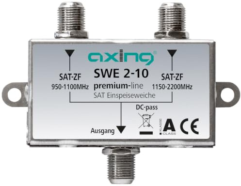Axing SWE 2-10 SAT-Einspeiseweiche für DVB-S Modulator SKM-1-07 zum Zusammenschalten von 2 SAT-Signalen Metall