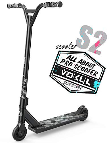 VOKUL Pro Trick-Scooter für Kinder ab 6 Jahren und Jugendliche – stilvoller Stunt-Freestyle-Roller für Einsteiger mit stabiler Leistung für Jungen und Mädchen (neu/schwarz)