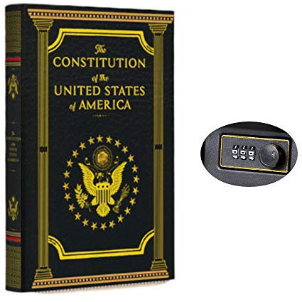 Fake Book Box - Small Safe Box with Combination Lock - Hidden Safe in Plain Sight - Diversion Safes - Secret Safes (Constitution) (X-Large)