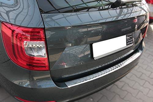 Recambo | Protector de Parachoques trasero | Compatible con Skoda Superb II Combi | 2010-2015 | Acero Inoxidable Cromado | Protección borde de carga