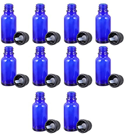 Lurrose 12stücke Essenzöl Flasche Mit Tropfenöffnung Für Parfüm Ätherische Öle Und Kosmetik Für Blaues Mit Großem Deckel Auslaufsicher