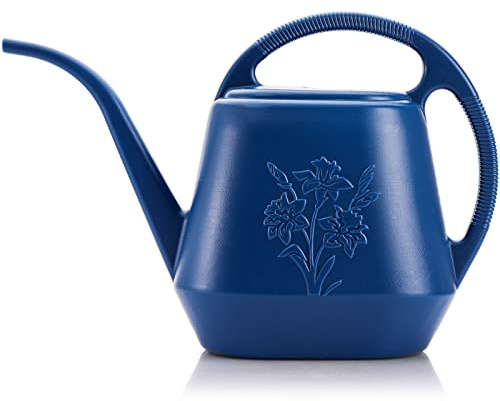 Fasmov Arrosoir en plastique de 3,8 l avec poignée confortable, arrosoir de jardin à long bec pour arroser les plantes, bleu