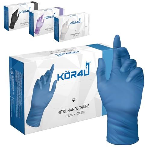 kör4u Nitrilhandschuhe 100 Stück blau XL, puderfrei, latexfrei, extra stark