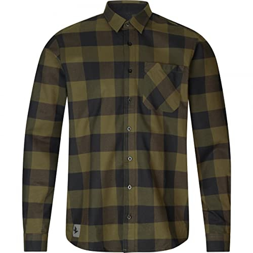 Seeland Toronto Shirt Green Check - Attractive, Classic Check, Lumberjack Shirt., The is Made from 52% Cotton, 45% Polyester and 3% Elastane.
