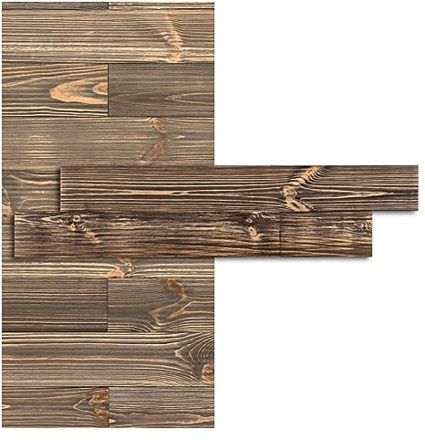 iWerk® Echtholz Wandpaneele selbstklebend | Premium Holzpaneele für Wand & Decke | Moderne Wandverkleidung für Wohnzimmer, Schlafzimmer & Kinderzimmer | Design „Afrika“ – 78 × 10 × 0,5 cm