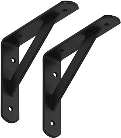 SOTECH 6er Set Regalkonsolen 150 x 125 x 30 mm schwarz pulverbeschichtet | Schwerlast-Konsolen mit Querstrebe zur Stabilisierung