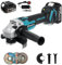 20V Cordless Angle Grinder with Battery,9800RPM Brushless Angle Grinder 125mm for Cutting Grinding and Polishing, with 2-Position Adjustable Handle,3 Cutting Wheels