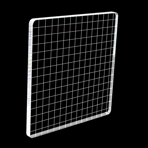Stora stämpelblock 15 cm akryl genomskinliga stämplingsblock verktyg med rutnätslinjer för scrapbooking hantverk tillverkning