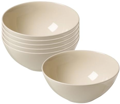 Ritzenhoff & Breker Cecina Müslischalen 6er Set, 16 cm, Moderne Dessertschalen im Manufaktur-Look, Mix & Match-Geschirr, Spülmaschinenfest und Alltagstauglich, Steinzeug, Beige