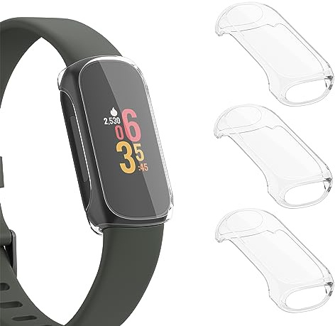 Fitbit inspire 3 Protective Case - Soft TPU Bumper, All-Around Shockproof, Thin, Clear Screen Protector