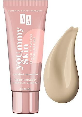 AA YOU.mmy Skin Peach Flawless Foundation fondotinta minerale 02 Nude 30 ml