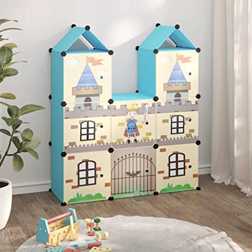 SKM Kinderschrank Modular mit 8 Würfeln Blau PP, Weight: 7.9 kg, 340583