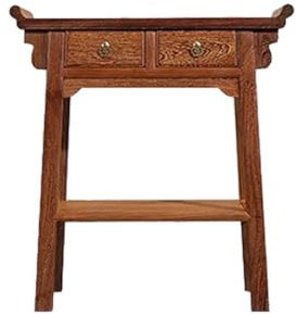 TEXBOOK Mandir for Home Räucherstäbchen-Tisch im chinesischen Stil, Massivholz, mit Schubladen, Konsolentisch, kleiner Raum, Ornamente, Ausstellungstisch, buddhistischer Altar (Größe: M: 98 x 35 x 90