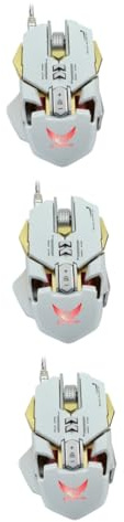 Teclado mecánico para juegos de alto rendimiento y mouse inalámbrico silencioso para juegos RGB para juegos geniales, silenciosos, ratones inalámbricos para juegos, con cable, USB, blanco, X300