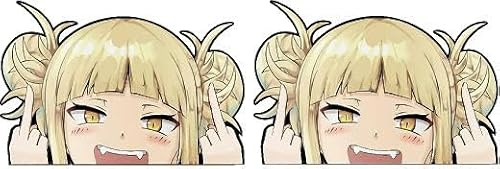 Pure Print Cut Anime Peeker Autoaufkleber - Himiko Toga Hero Design - 2 Stück, 9x6 cm