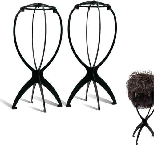 AMSNINK Perückenkopf mit Schwarzhaarnetz, Perückenständer, Kopf, Wig Head, Wig Stand, Hutständer, Perücken Kopf, Schaufensterpuppe Kopf, Mannequin Kopf, Kop, Mannequin Head, Perückenkopf mit Ständer