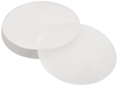 uxcell Lot de 500 feuilles de papier sulfurisé rond anti-adhésif pour la cuisson de petits gâteaux, la séparation de la viande congelée, le grille-pain, blanc