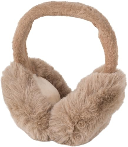 styleBREAKER Damen Ohrenwärmer Teddyfell Optik Flexibler Bügel | Ø 13 cm Ohrmuscheln, 29 cm langes Polyester-Band für guten Halt. Waschbarer Bezug. Bequemer Mützen-Ersatz gegen Winterkälte.