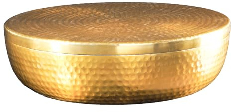 Schale ORIENT - 40cm - gold - Metall-Aluminium-Legierung handgefertigt | Unikat, montiert geliefert, Aufbewahrung, Dekoartion, hochwertige Metalloptik, modernes Design