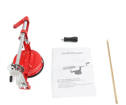 Taglierina Manuale per Patate in Acciaio Inossidabile 304 con Base a Aspirazione Forte, Affetta Patate a Spirale per Cucina Domestica, Spuntini Salati, Barbecue
