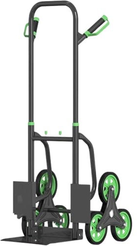 JKELPV Transportkarre Hochleistungs-Rollwagen für Treppen, verdickter, verbesserter Stahlrohr-Klapp-Treppensteigwagen mit sechs Rädern A Multifunktionskarre