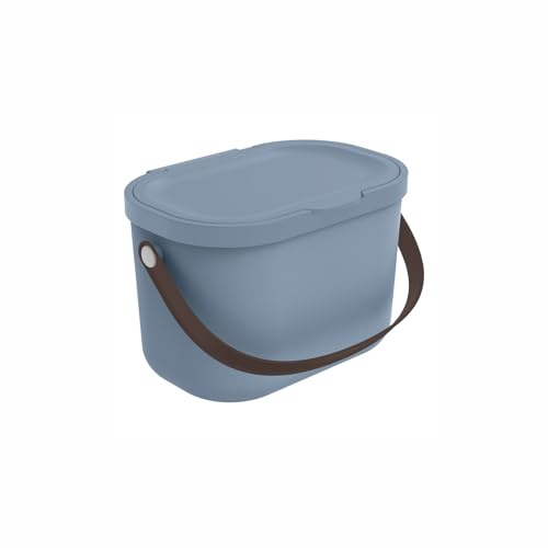 Rotho Babydesign YUMA Windeleimer aus recyceltem Kunststoff mit Deckel Blau | Windeleimer Rotho, Babypflege mit hygienischem Deckel und Tragegriff für einfachen Transport, recycelter Kunststoff, Blau