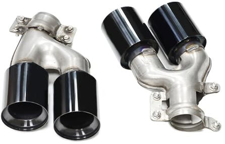 LGDONGFC Auto Auspuffblende für BMW 5 Series 525 530 540 G30 G38 2018-2023, Auspuffblenden Auto Endstück Kehle Edelstahl Auspuffrohr Schalldämpfer Verchromte Auto Zubehör,Black