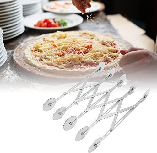 Tyenaza 5 Wheel Pizza Cutter, Stainless Steel Retractable Pastry Cutter Roller Kitchen Baking Accessory for Home Kitchen Cake Dough