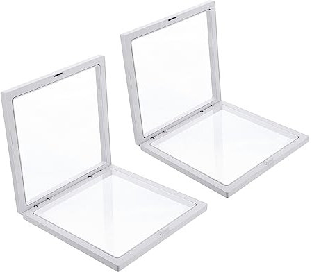 VALICLUD 2stücke Transparentes Schwebe-display Mit Flexiblem Pe-membran Schmuckhalter Aufbewahrungsbox Weiß Für Sichere Präsentation Und Einfache Handhabung