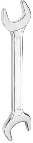 QUARKZMAN Llave De Doble Boca 24mm x 27mm Métrica Ángulo De 15 Grados Cabeza Plana Pequeña Llave De Boca Abierta Galvanizada Para Reparación De Automóviles Y Montaje De Muebles