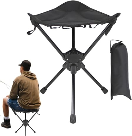 Silla Plegable | Silla de giratoria | Taburete de caña de Senderismo para Caza, Camping, jardín, Actividades de Ocio
