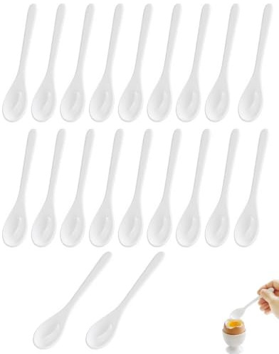 QEDBOJE Cucharas de Postre y Cucharillas Café Set de 20 Unidades Agarre Firme y Base Estabilizada para Espresso Pastelería y Control de Porciones Caseras y Organizar